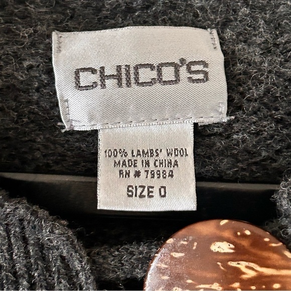 CHICO’S Lamb’s Wool Button Front Long Cardigan women Size 0 - Picture 5 of 11
